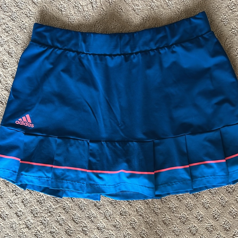 Adidas Climalite Blue Pleated Hem Tennis Golf Skort Skirt - Picture 6 of 8